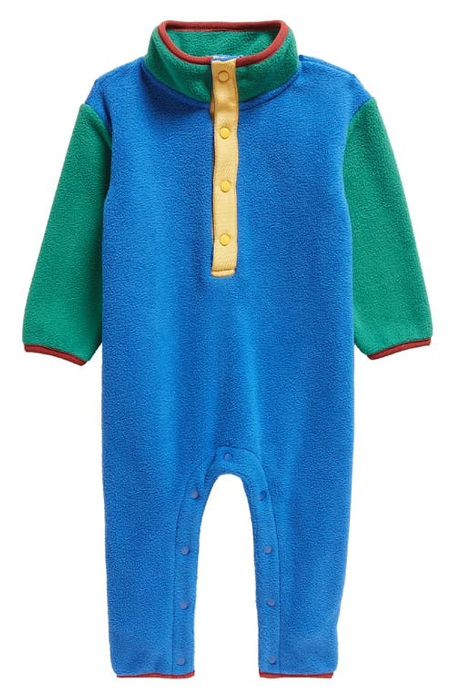 Tucker + Tate Cozy Fleece Romper in Blue Monaco Multi at Nordstrom, Size 18M