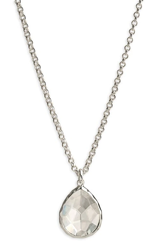 Ippolita Rock Candy Mini Teardrop Pendant Necklace in Sterling Silver- Clear Quartz at Nordstrom