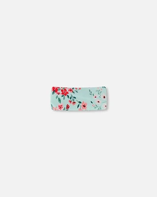 Deux Par Deux Girl's Swimwear Headband Light Blue Flower Print at Nordstrom