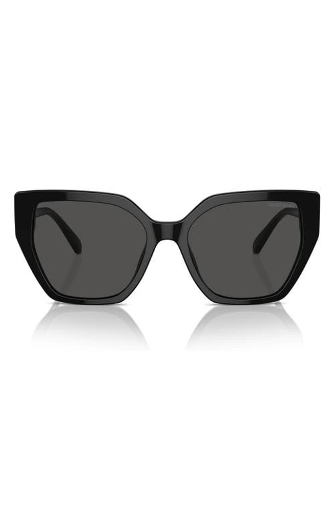 Swarovski Constella 56mm Polarized Irregular Sunglasses in Black at Nordstrom