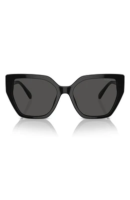 Swarovski Constella 56mm Polarized Irregular Sunglasses in Black at Nordstrom