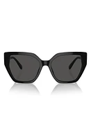 Swarovski Constella 56mm Polarized Irregular Sunglasses in Black at Nordstrom