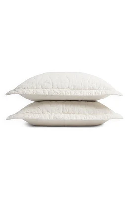 Parachute Soft Stitch Set of 2 Organic Cotton Pillow Shams in Cream at Nordstrom