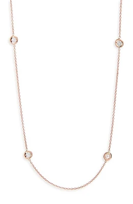 Roberto Coin 5-Station Diamond Necklace in Rose Gold at Nordstrom, Size 16 In