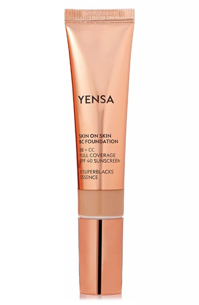 YENSA Skin on Skin BC Foundation BB + CC Full Coverage Foundation SPF 40 in Tan Golden at Nordstrom, Size 1 Oz