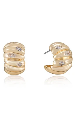 Ettika Bezel Curved Stud Earrings in Gold at Nordstrom