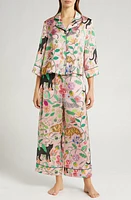 Karen Mabon Big Cats Satin Pajamas Pink at Nordstrom,