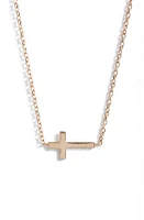 Anzie Love Letter Cross Pendant Necklace in Yellow Gold at Nordstrom, Size 16