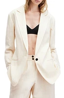 AllSaints Payton Pinstripe Blazer Ivory White at Nordstrom, Us