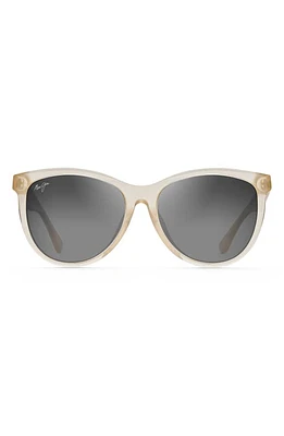 Maui Jim Glory Glory 56mm PolarizedPlus2 Cat Eye Sunglasses in Milky Almond/Neutral Grey at Nordstrom