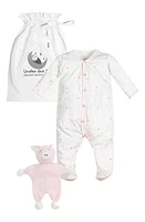 Under the Nile Dot Print Organic Cotton Footie & Toy Set in Multi at Nordstrom