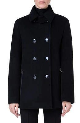 Akris punto Wool Blend Peacoat in 009 Black at Nordstrom, Size 6