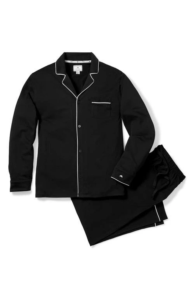 Petite Plume Luxe Pima Cotton Pajamas Black at Nordstrom,