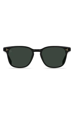 RAEN Alvez Round Polarized Square Sunglasses in Recycled Black/Green Polar at Nordstrom