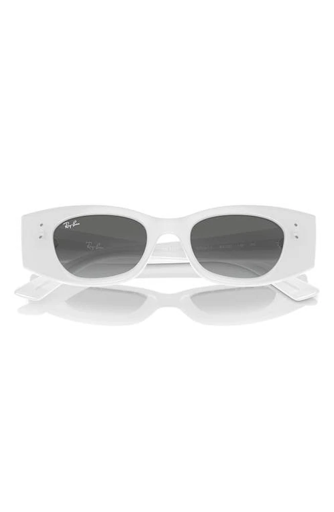 Ray-Ban Kat 49mm Small Rectangular Sunglasses in White at Nordstrom