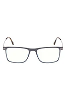 TOM FORD 55mm Square Blue Light Blocking Glasses in Matte Dark Ruthenium at Nordstrom