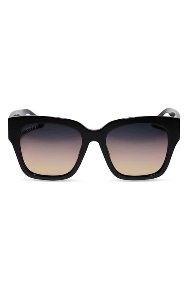 DIFF Bella II 54mm Polarized Gradient Square Sunglasses in Black/Twilight at Nordstrom