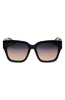 DIFF Bella II 54mm Polarized Gradient Square Sunglasses in Black/Twilight at Nordstrom