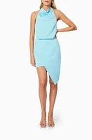 Elliatt Camo Asymmetric Satin Cocktail Dress at Nordstrom,