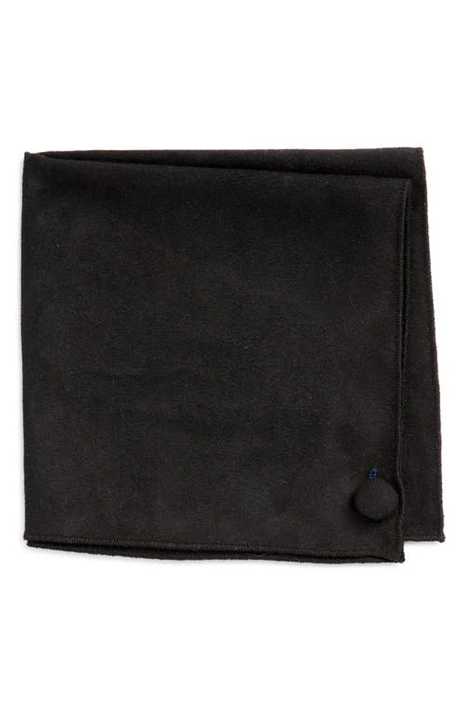 CLIFTON WILSON Black Sueded Cotton Pocket Square at Nordstrom