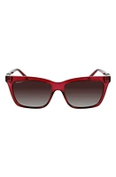 FERRAGAMO Gancini 54mm Rectangular Sunglasses in Crystal Wine at Nordstrom