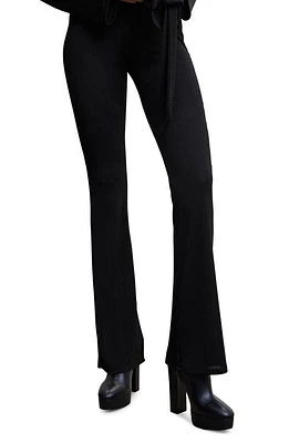 MANGO Pull-On Slim Flare Knit Pants in Black at Nordstrom, Size X-Small