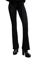 MANGO Pull-On Slim Flare Knit Pants in Black at Nordstrom, Size X-Small