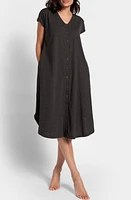 Seraphine Maternity/Nursing Organic Cotton Labor Nightgown Charcoal at Nordstrom,