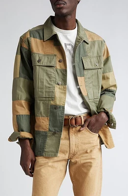 Double RL Patchwork Cotton Work Jacket in Olive Multi - at Nordstrom, Size Large