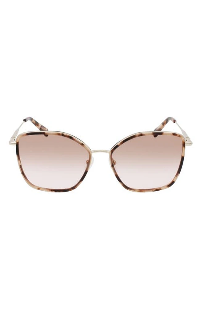 Longchamp Roseau 59mm Gradient Butterfly Sunglasses in Gold/Rose at Nordstrom