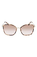 Longchamp Roseau 59mm Gradient Butterfly Sunglasses in Gold/Rose at Nordstrom