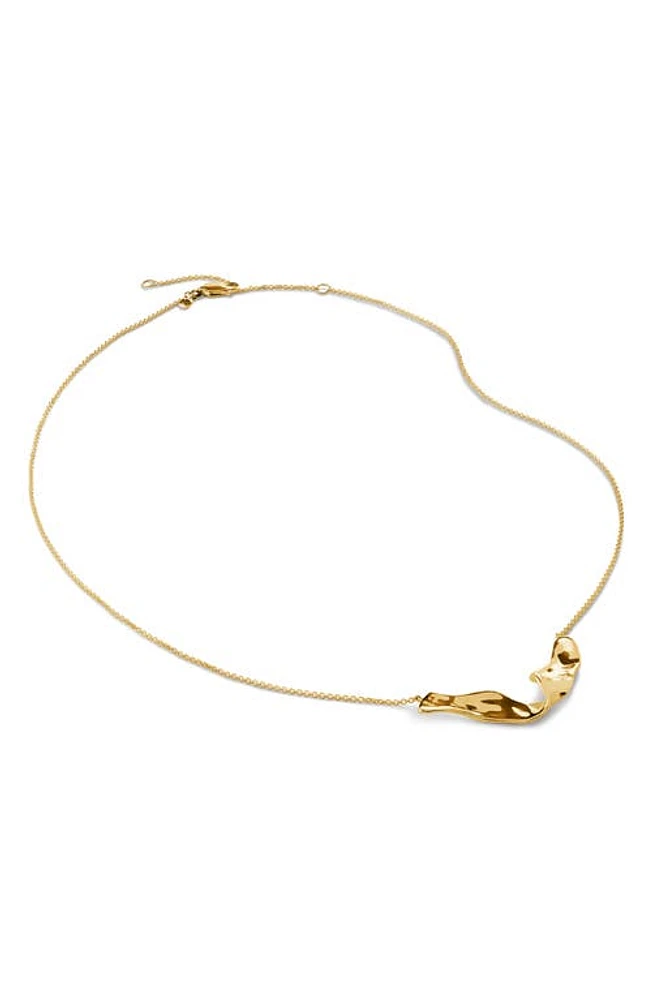 Monica Vinader The Wave Pendant Necklace in 18Ct Gold Vermeil at Nordstrom