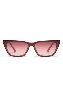 Quay Australia Bad Habit 65mm Oversize Cat Eye Sunglasses in Oxblood /Smoke at Nordstrom