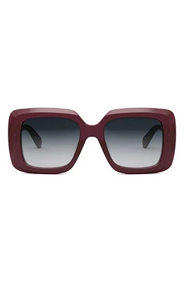 CELINE Bold 3 Dots Square Sunglasses in Shiny Bordeaux /Smoke at Nordstrom