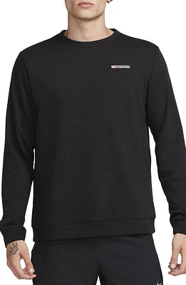 Nike Dri-FIT Track Club Long Sleeve Running T-Shirt in Black/Summit White at Nordstrom, Size X-Large