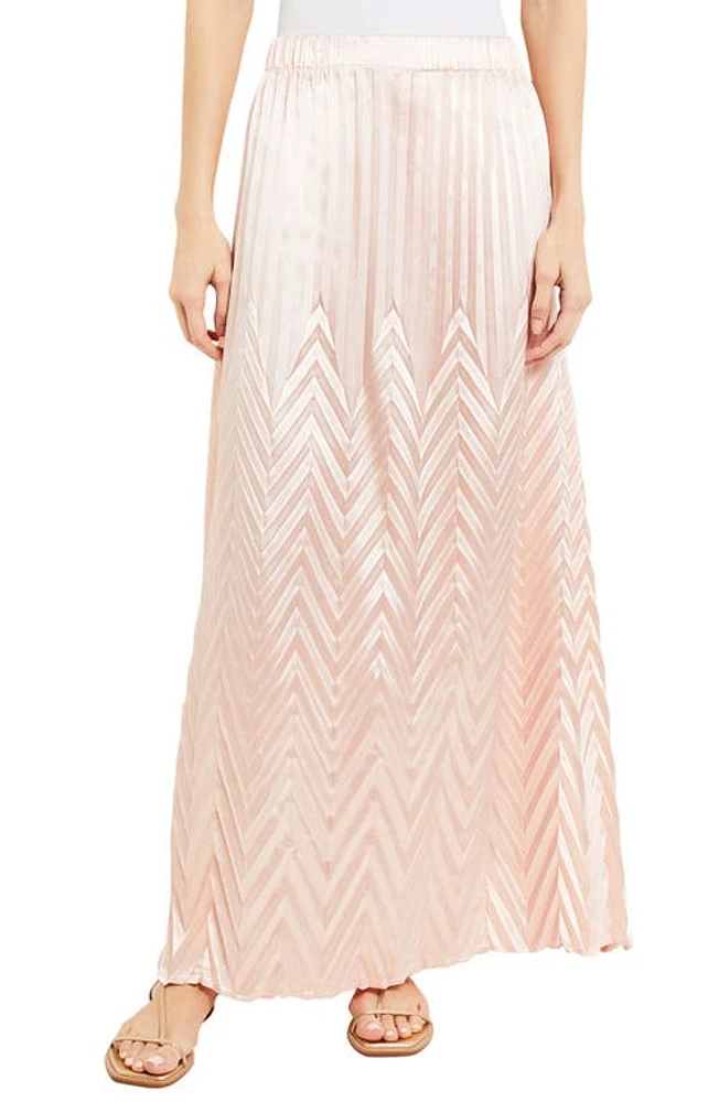 Misook Chevron Pleated A-Line Maxi Skirt Porcelain Pink at Nordstrom,