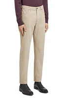 ZEGNA City Fit Stretch Cotton Pants Khaki at Nordstrom,