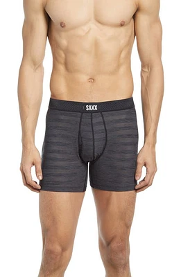 SAXX Hot Shot Stripe Performance Boxer Briefs Black Heather at Nordstrom,