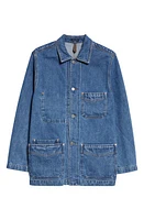 Drake's 5 Pocket Selvedge Denim Chore Jacket Bleach Wash at Nordstrom,