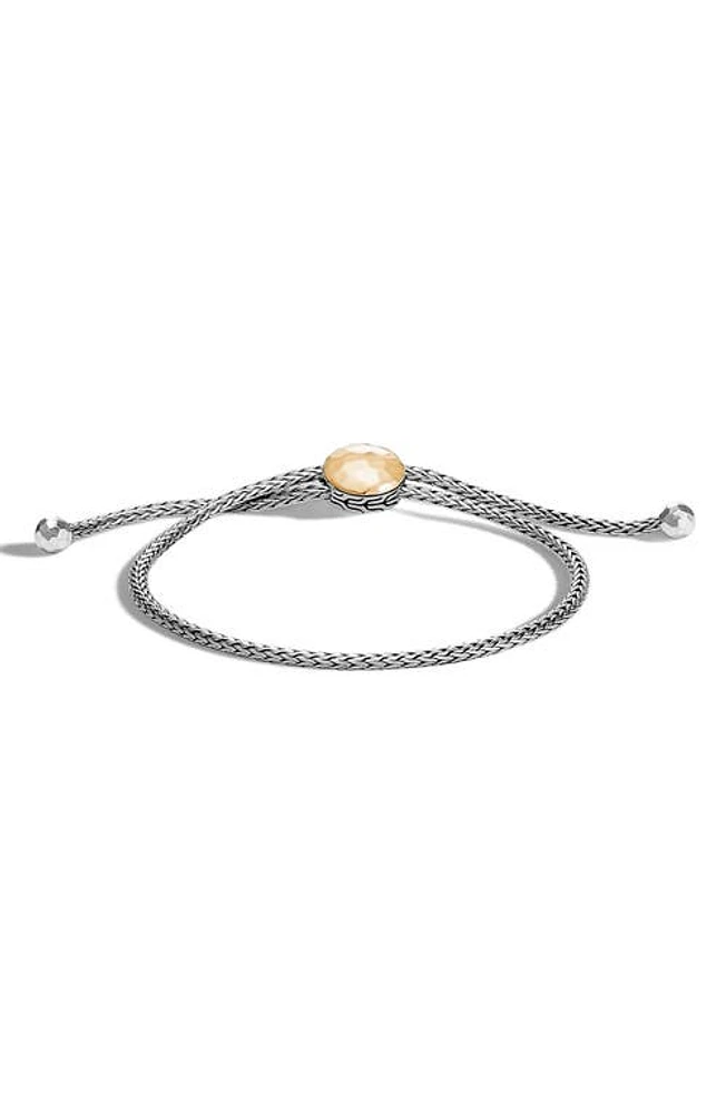 John Hardy Palu Sterling Silver & 18K Gold Adjustable Slide Bracelet at Nordstrom, Size Medium