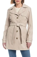 Sanctuary Faux Leather Trench Coat in Sawdust at Nordstrom, Size Small