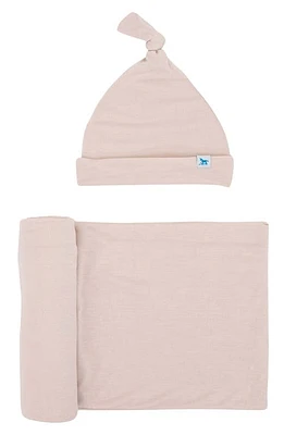 little unicorn Stretch Knit Hat & Swaddle Set in Rosie at Nordstrom, Size One Size Baby