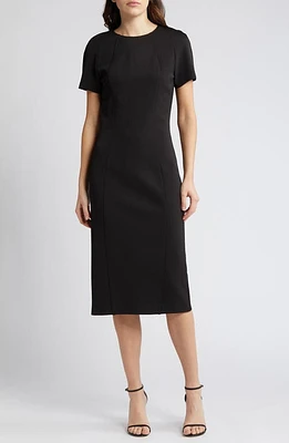 BOSS Dukea Midi Sheath Dress Black at Nordstrom,