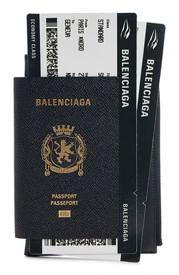 Balenciaga Passport Leather Phone Case in Black at Nordstrom