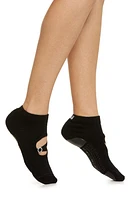 Arebesk Rhinestone Buckle No-Slip Socks Black at Nordstrom,