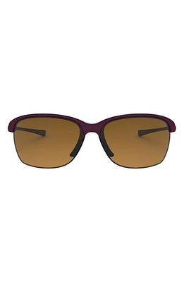 Oakley Unstoppable 65mm Gradient Polarized Oversize Rectangular Sunglasses in Raspberry/Brown P at Nordstrom