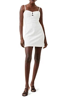 French Connection Whisper Ruched Tulle Minidress White at Nordstrom,