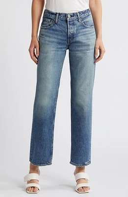 MOUSSY Trigg Low Rise Straight Leg Jeans Blue at Nordstrom,