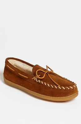 Minnetonka Lined Hardsole Slipper Brown Suede at Nordstrom