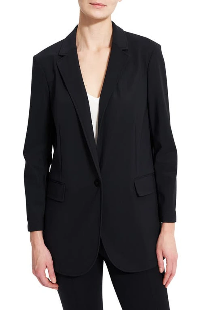 Theory Casual One-Button Blazer Black at Nordstrom,